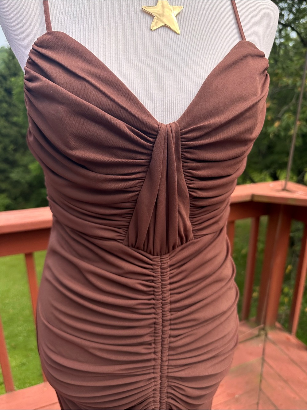NWT! Zac Posen Jersey Draped Dress Espresso - Picture 3 of 10